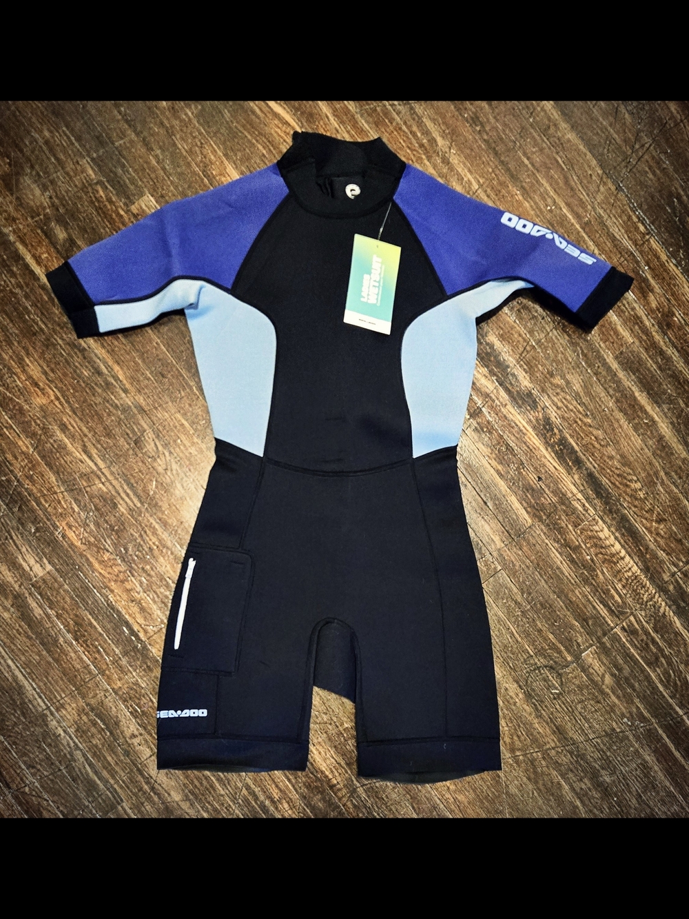 🆕 Women's Small Wetsuit Short Sleeve - Sea-Doo Exotic Shorty 3mm Black/Purple